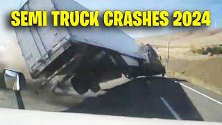 BEST OF SEMI TRUCK CRASHES COMPILATION 2024 | Road Rage, Brake checks